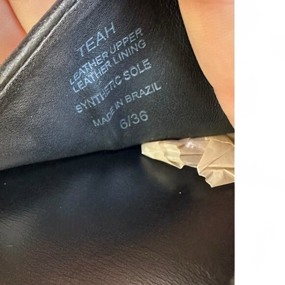 Mercedes Castillo Teah Black Leather Mules Shoes Lug Sole Minimalist Fall 6 - Picture 11 of 13